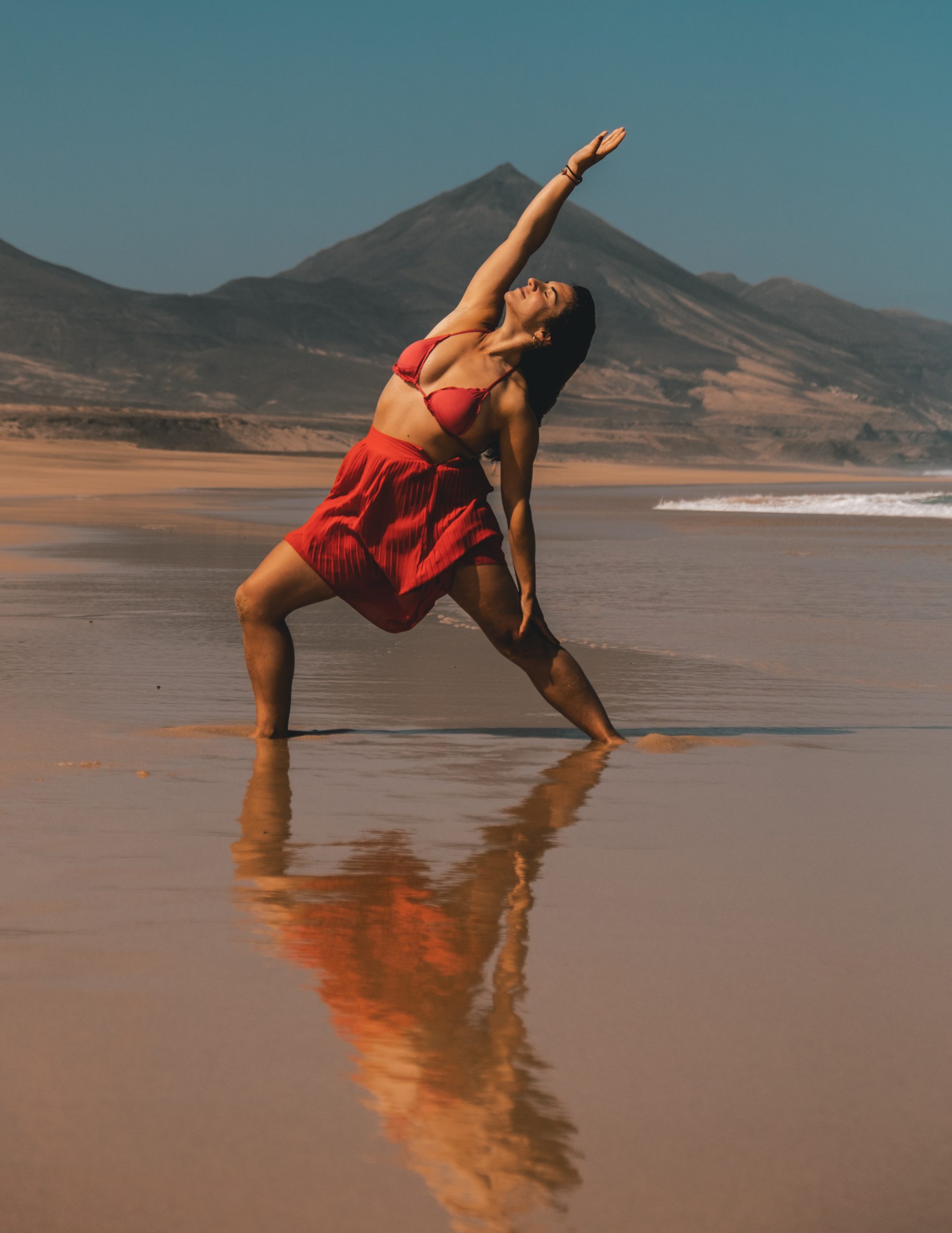 posizione di yoga a Cofete